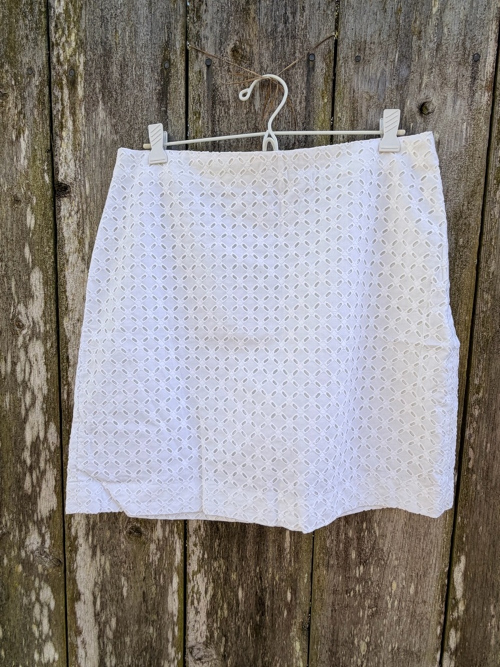 Ann Taylor White Eyelet Mini Skirt